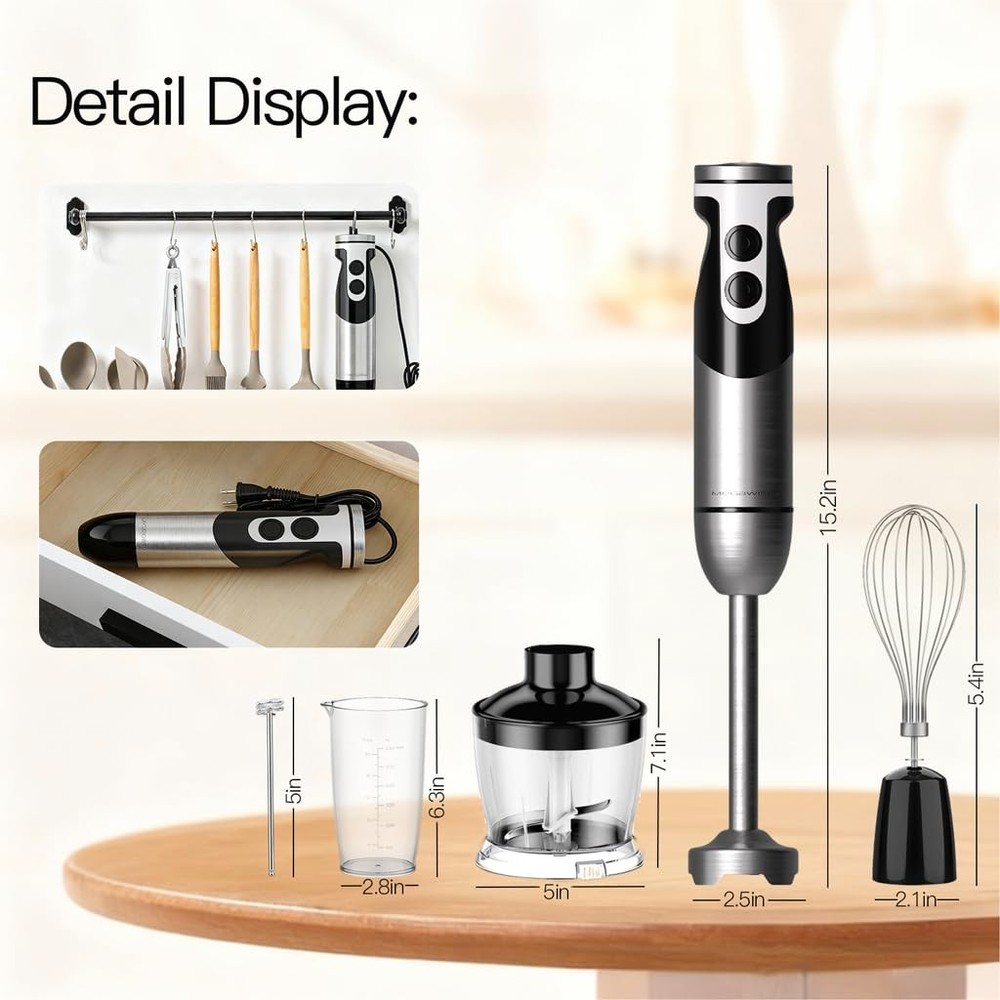 Pro Hand Blender New version 2025 (black, 5 in1)