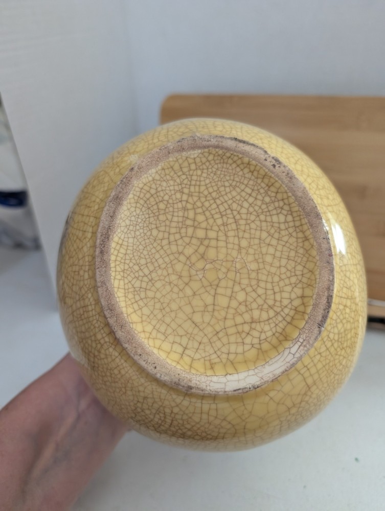 Vintage Yellow Tilted Ball Pitcher