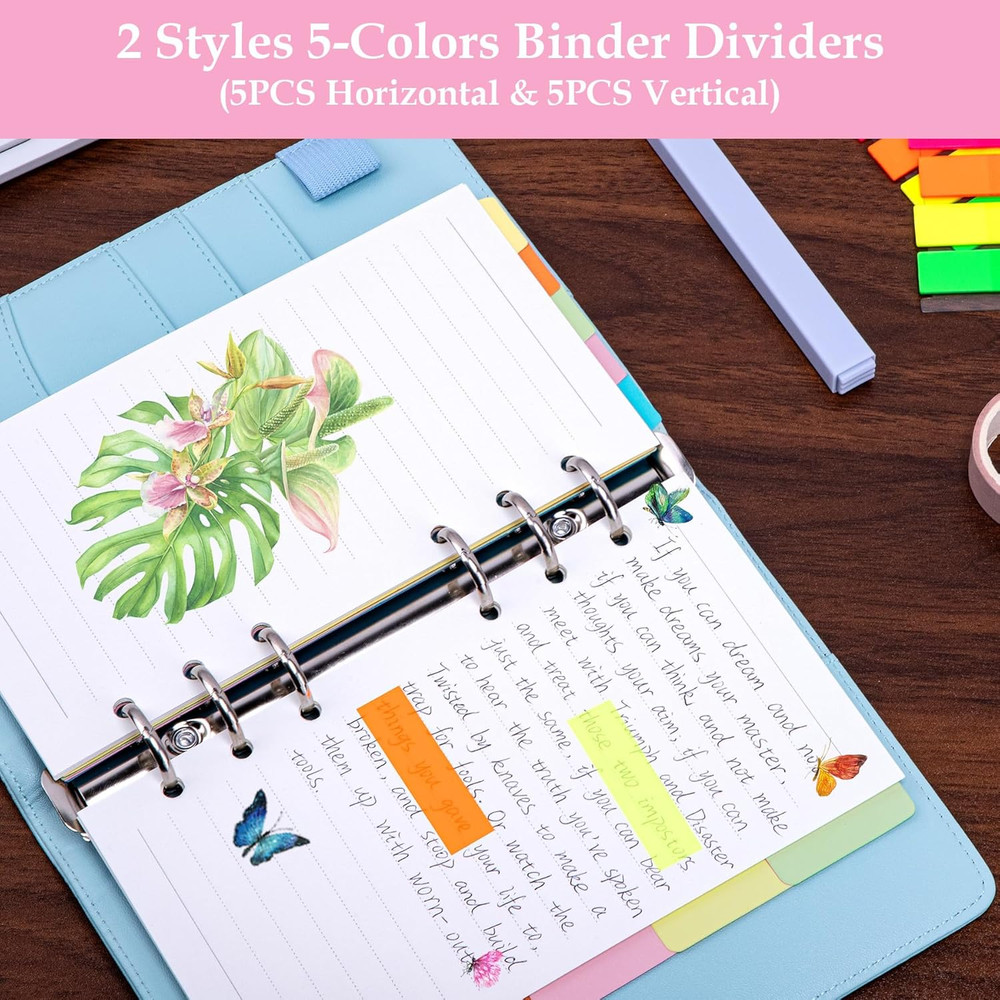 A6 Refill Paper Planner Inserts for A6 6 Ring Notebook Binder, 135 Sheets Lined