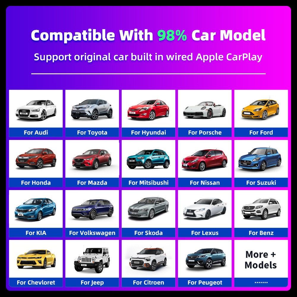 USB Wireless CarPlay Adapter For iPhone Apple Wireless Dongle Plug ＆Play Black