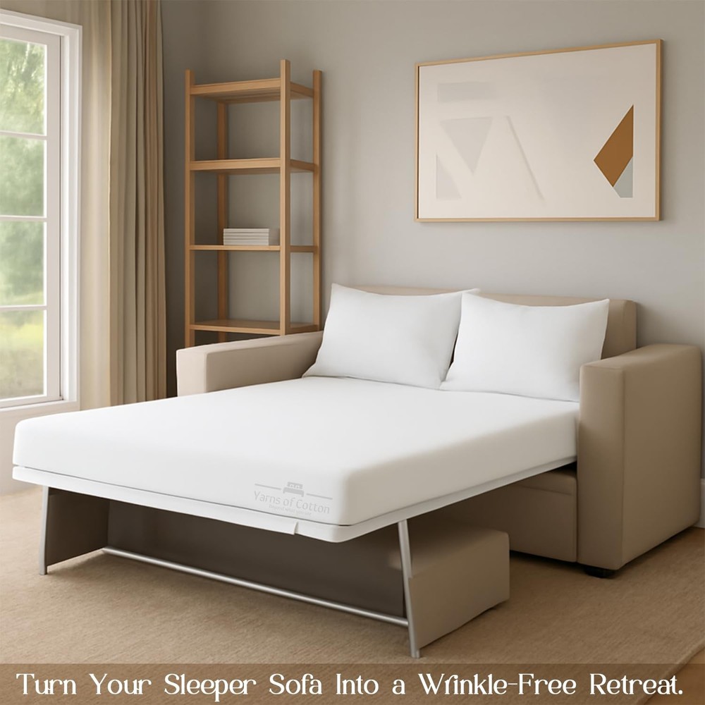 Sleeper Sofa Bed Set 4 PC's Sleeper Sofa 100% Brushed Microfiber Bedsheet, Ul...