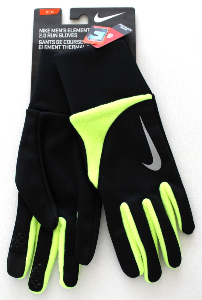 Nike Men's Element Thermal 2.0 Run Gloves Medium Black/Volt