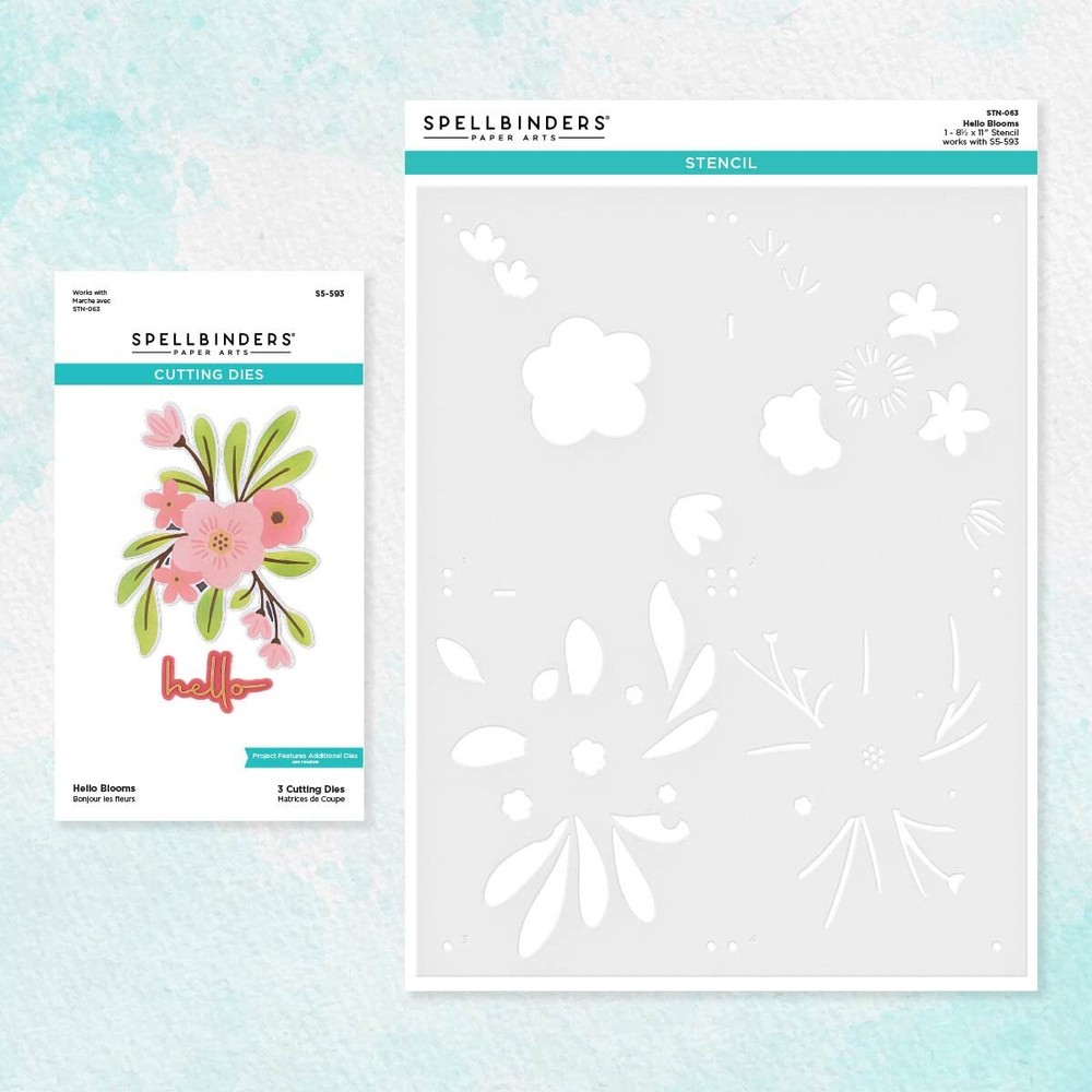 Hello Blooms Stencil & Die Bundle Grey