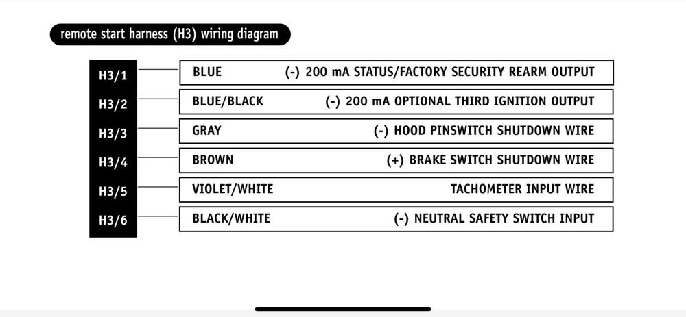 Dei Directed Electronics 6 Pin H3 Harness