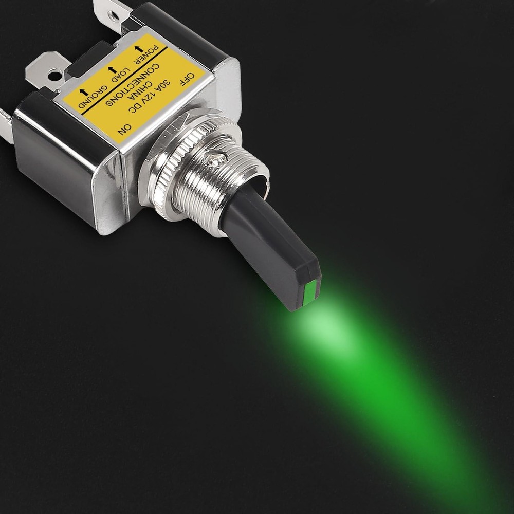 4pcs Green LED Toggle Switch 30 Amp 12 Volt Toggle Switch Spst on Off 2 Position