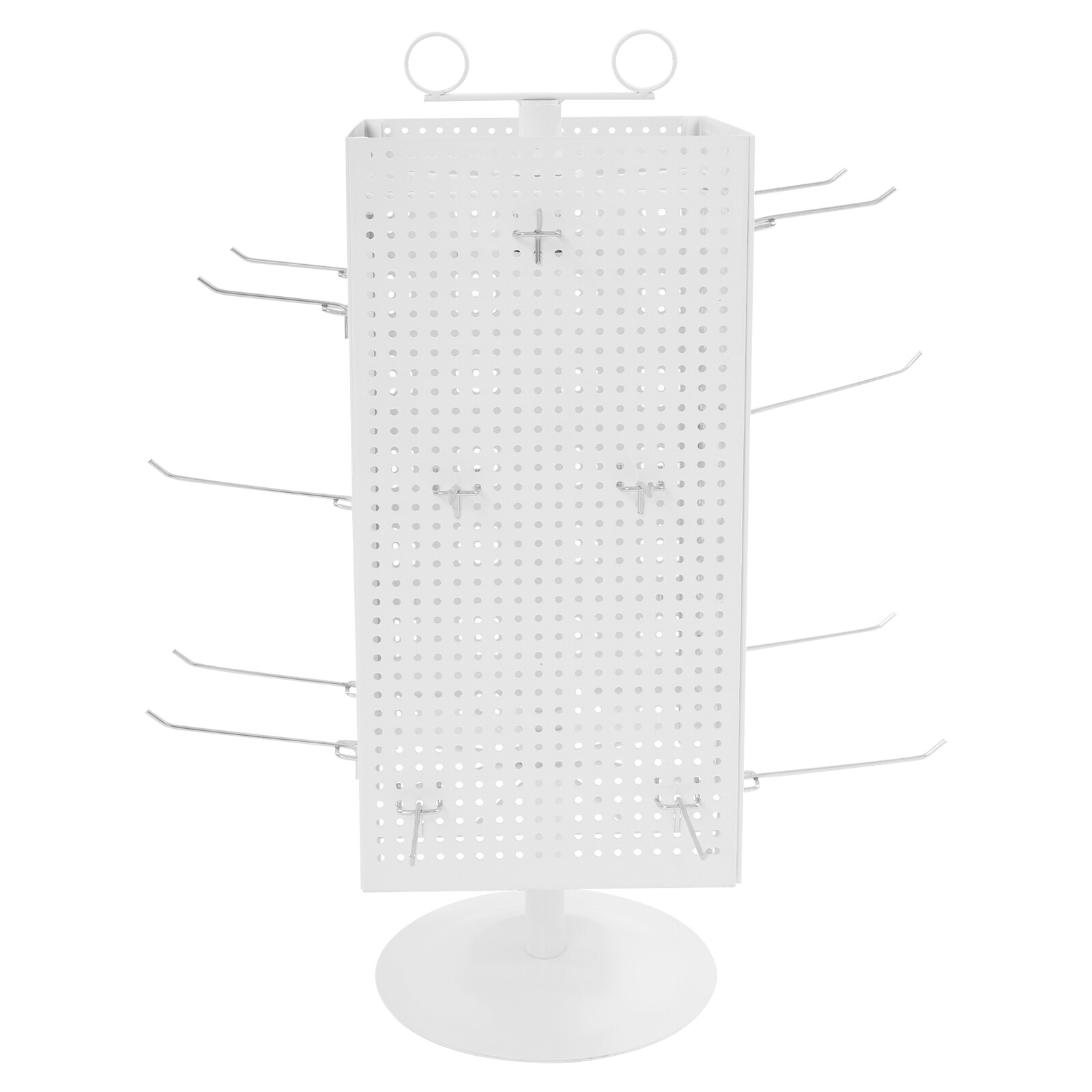 Retail Iron Counter Spinner & Rotating Pegboard Display Stand W/ 20* Hooks