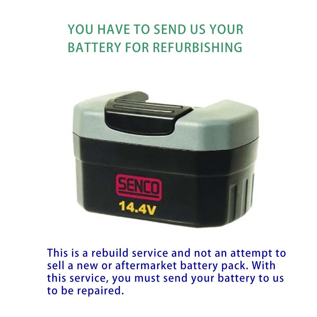 Rebuild service for SENCO VB0073 14.4 Volt  Battery rebuild