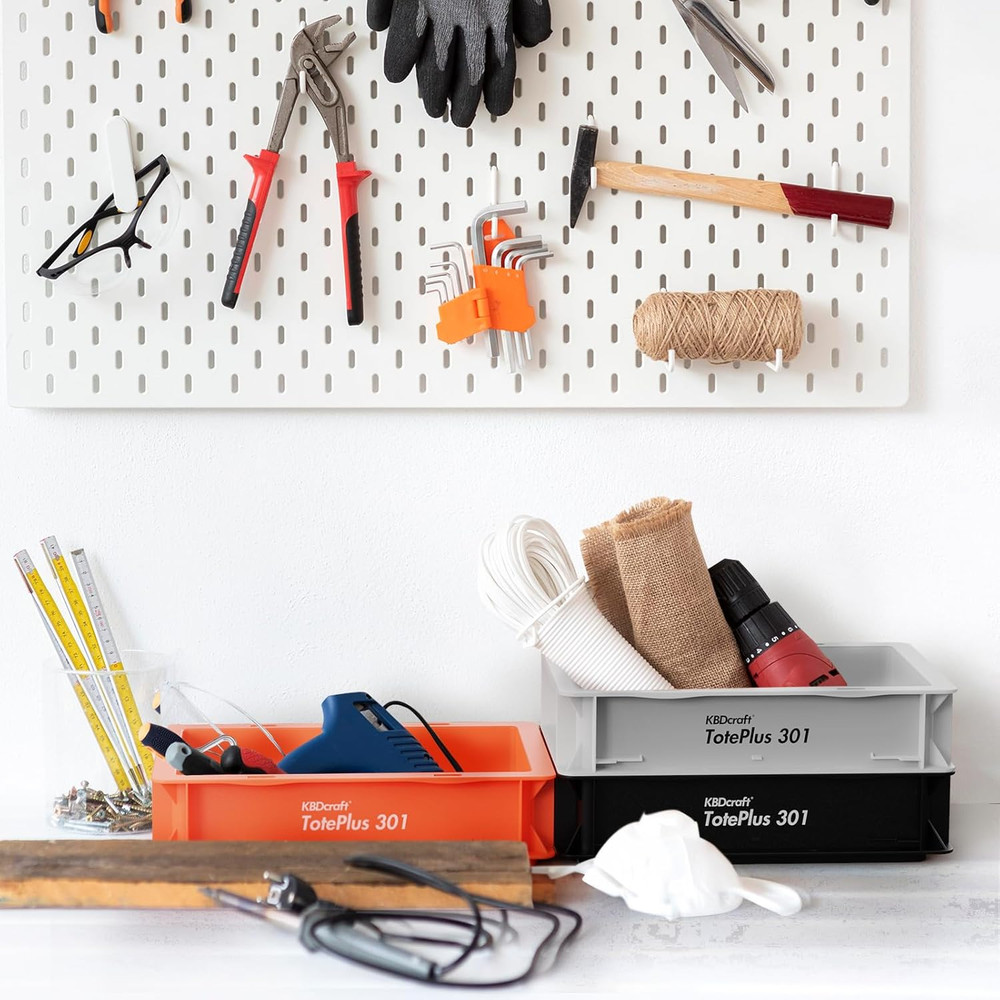 Stackable Storage Bin - Heavy-Duty Plastic Organizer Box and Tray With