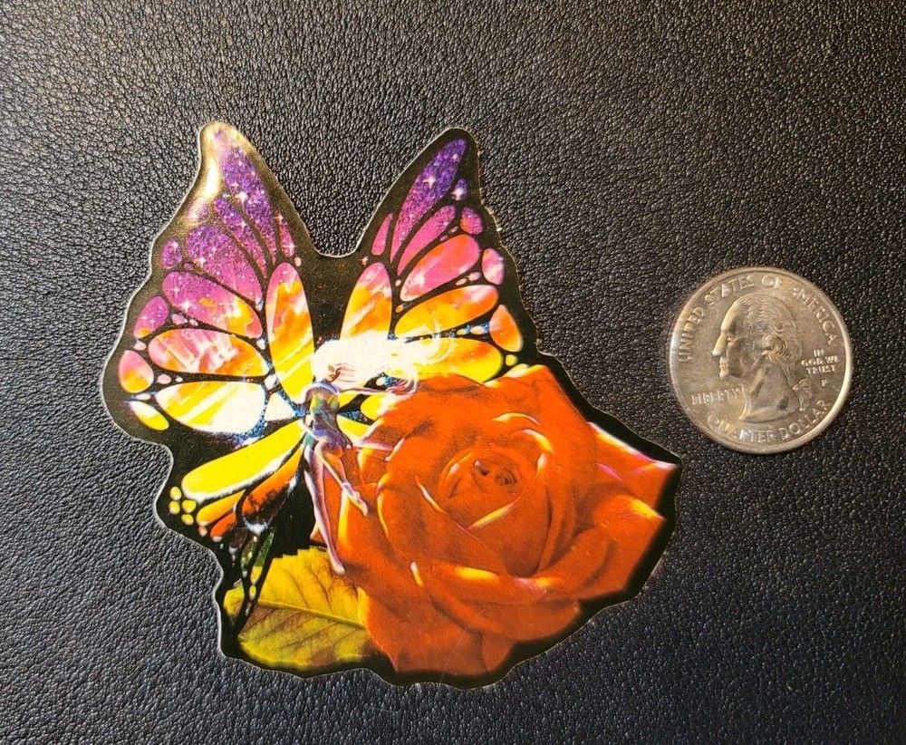 Vintage Pixie, Fairy Rose Vending Machine Glitter Sticker