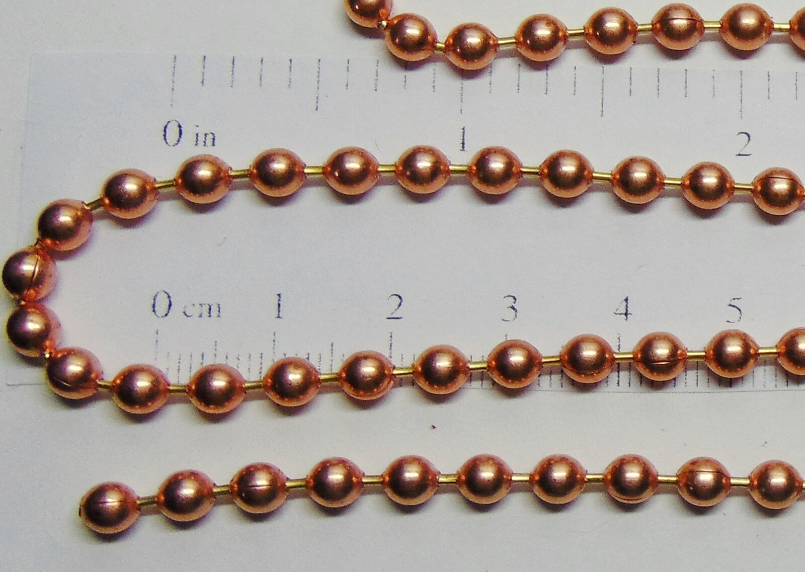 COPPER BALL #10 CHAIN Large 4.5mm Round bead ~ Bulk Lengths on Spools + Clasps