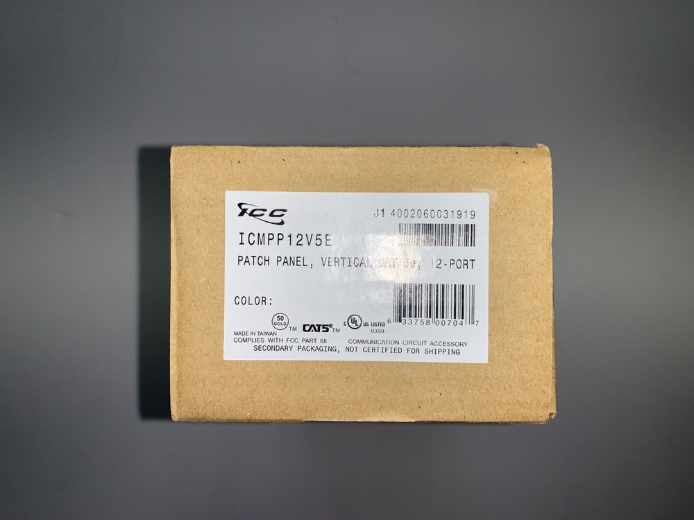 ICC 12 PORT CAT5E VERTICAL PATCH PANEL - ICMPP12V5E