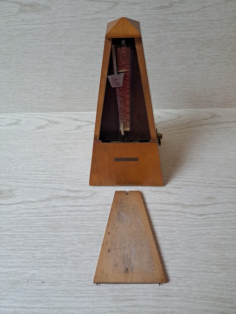 Vintage Seth Thomas Metronome De Maelzel Maple Case Wind-up