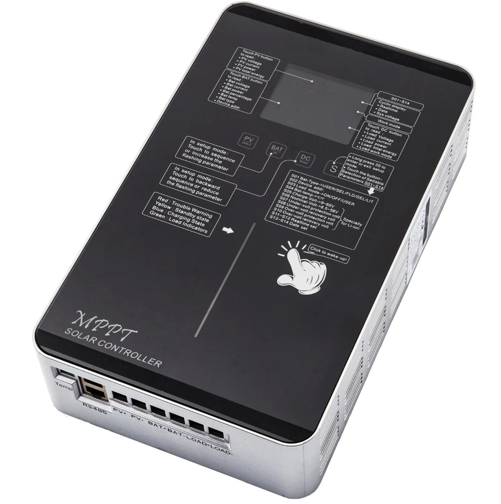 60A MPPT Solar Charge Controller 12V 24V 48V Battery Regulator Touch Screen US