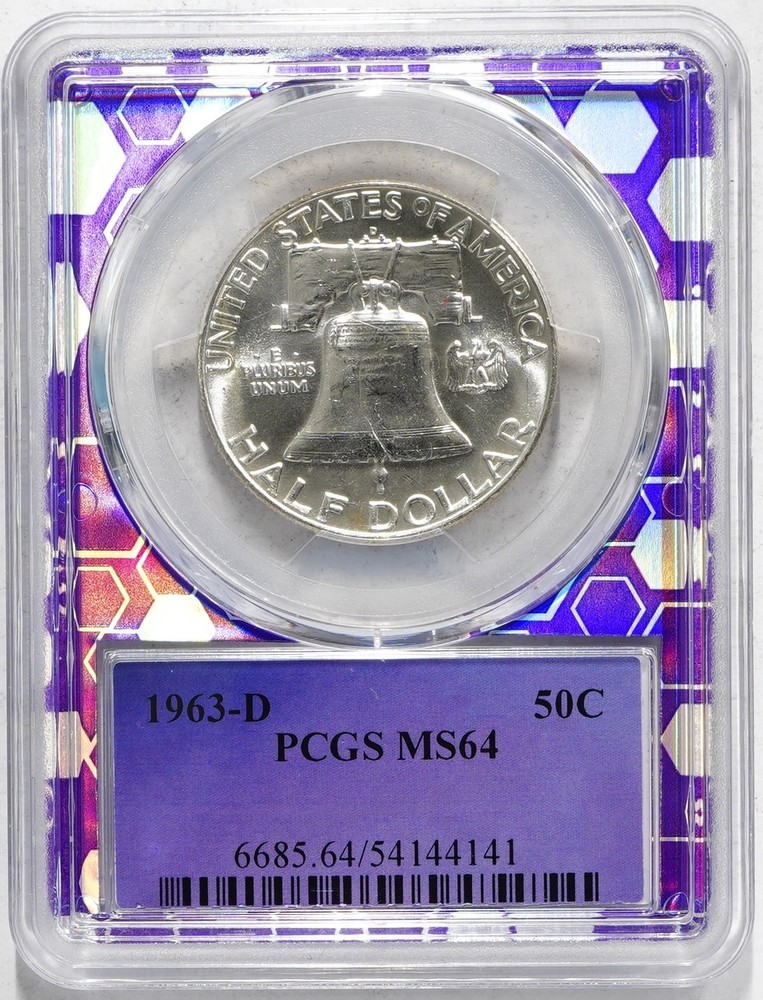 1963-D Franklin Silver Half Dollar PCGS MS64