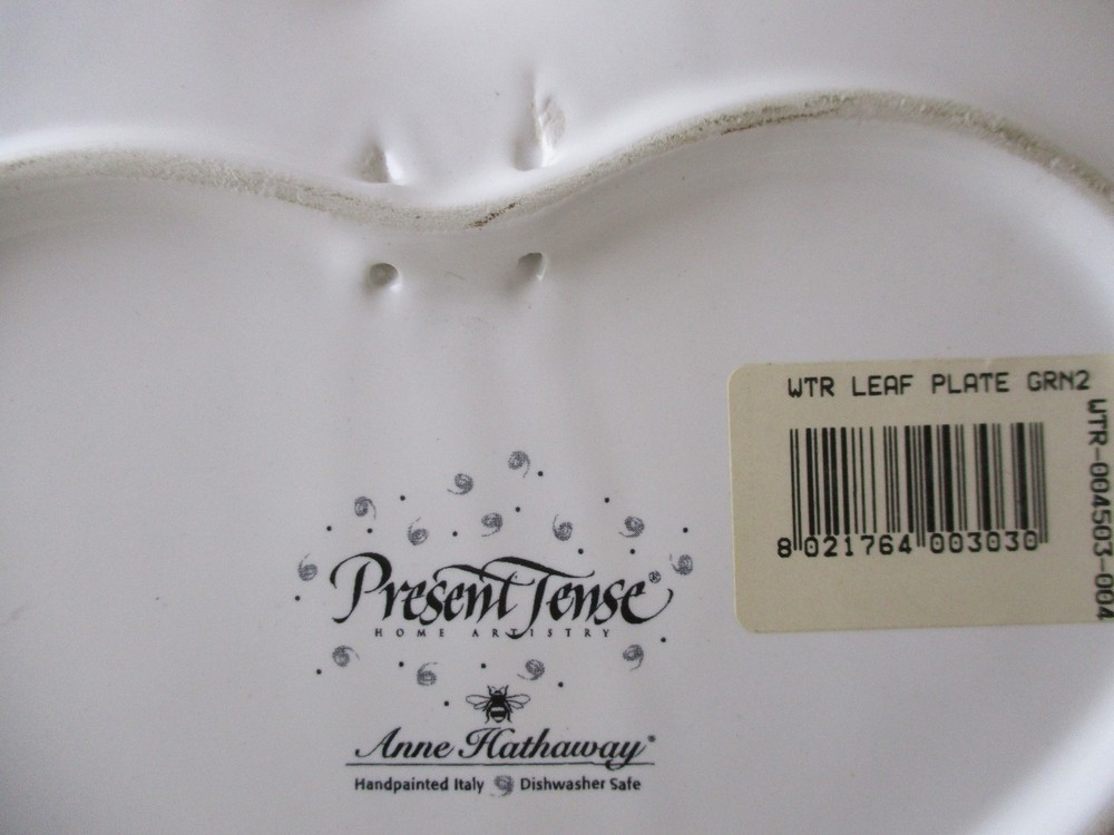 PRESENT TENSE LEAF DESSERT PLATE 8" - 1305H