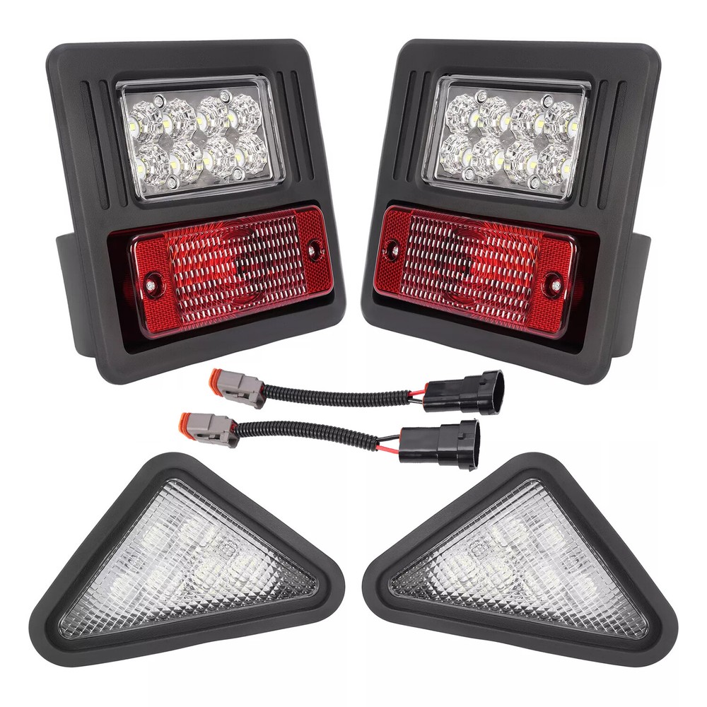 4x LED Headlight Tail Exterior Light Kit For Bobcat Skid Steer Loader