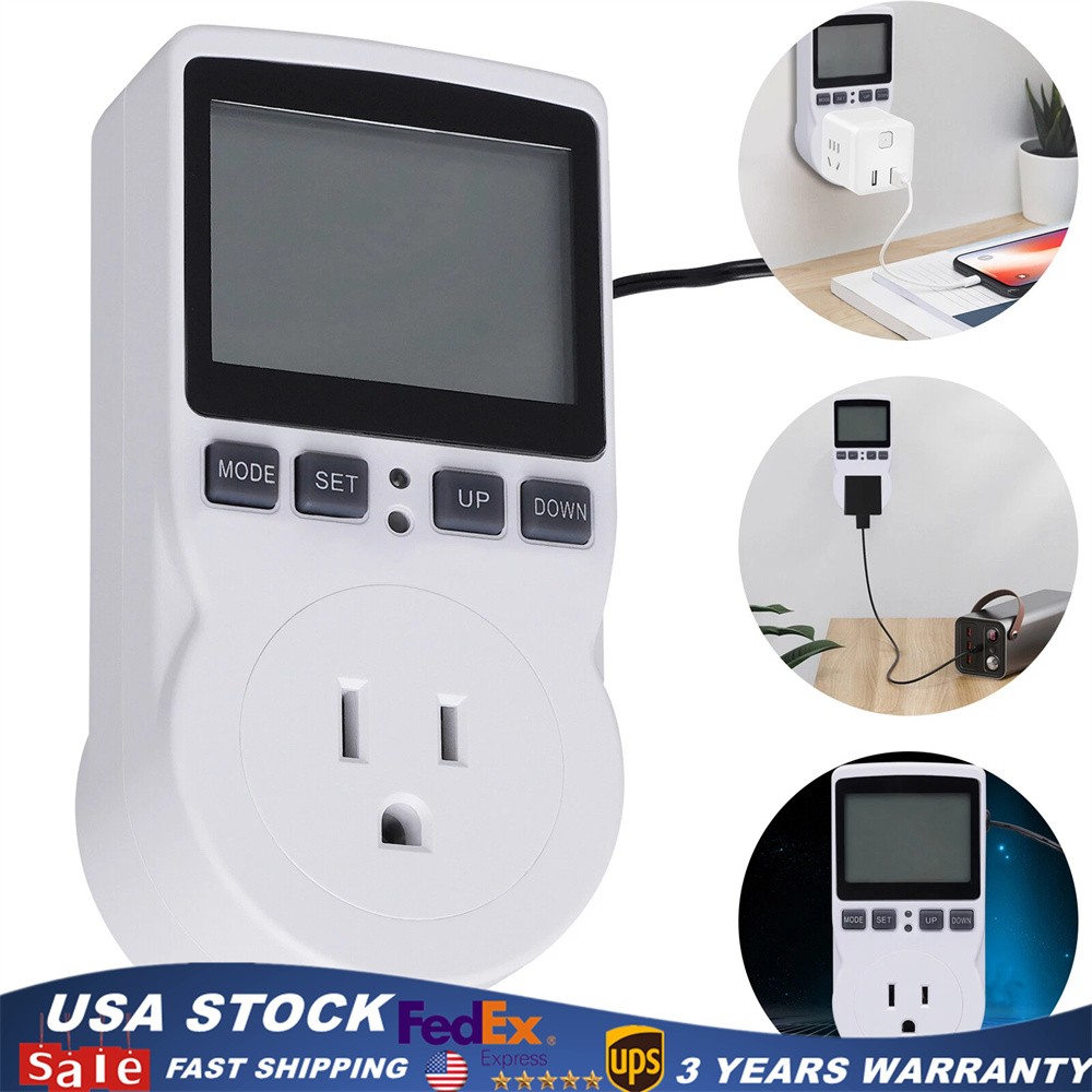 Digital Thermostat Outlet Plug Temperature Controller Socket Heating Cooling