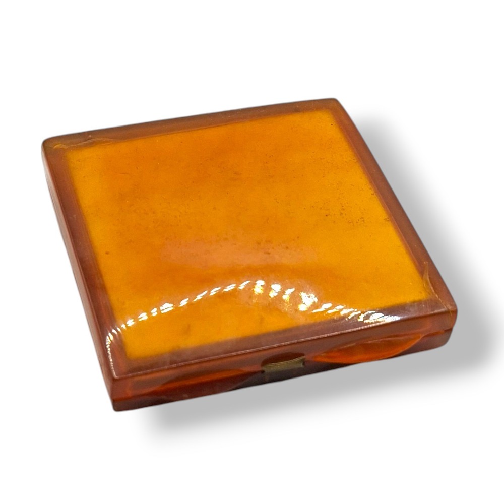 Antique powder box colour amber