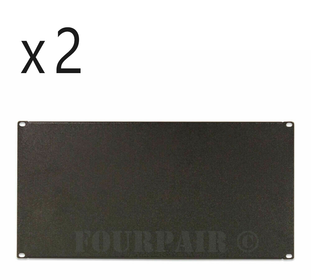 2 Pack - Four Space 4U - EIA 19" Blank IT Rack Mount Server Panel Filler Spacer