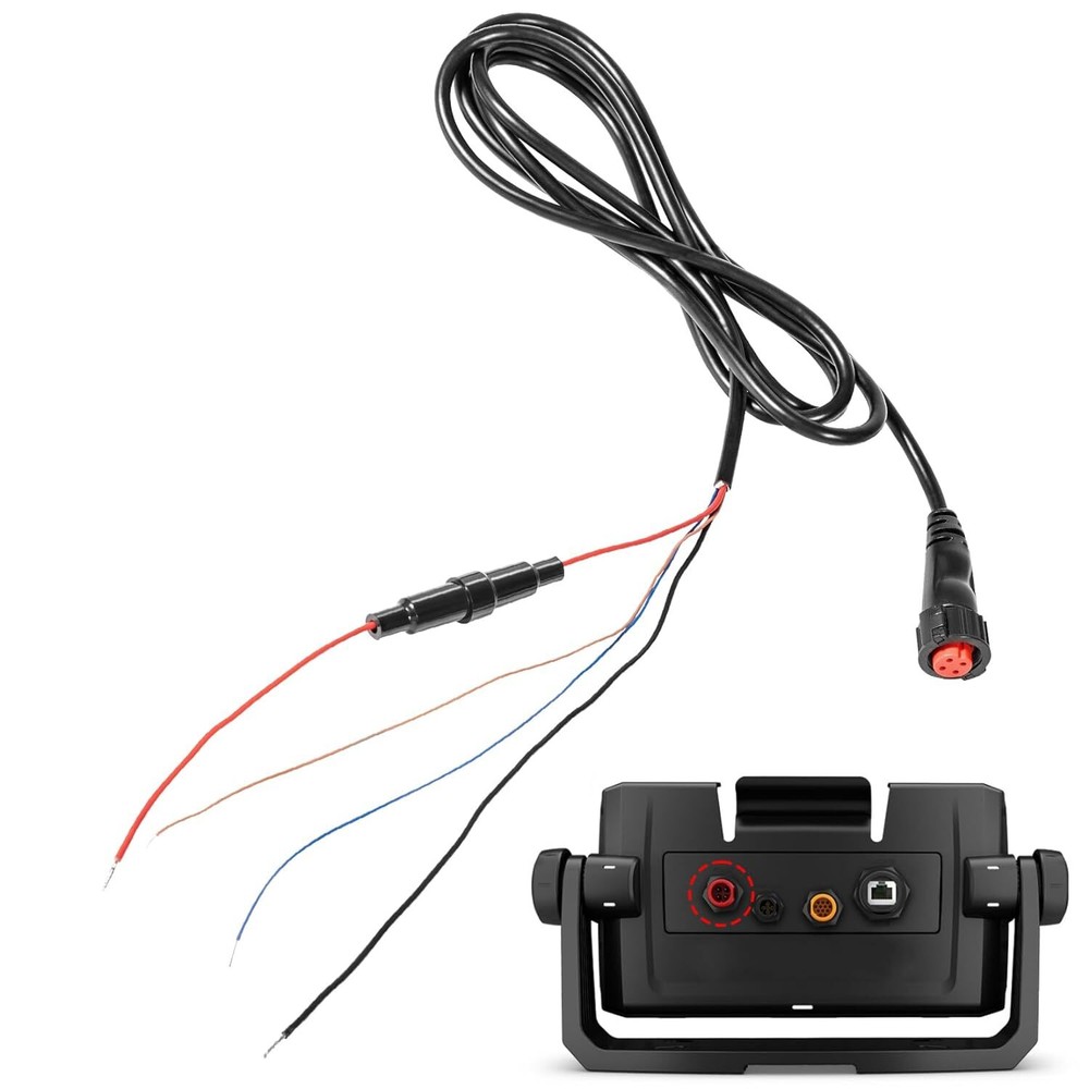 For Garmin Transducers echoMAP 010-12445-00 Power/Data Cable Threaded 4-Pin