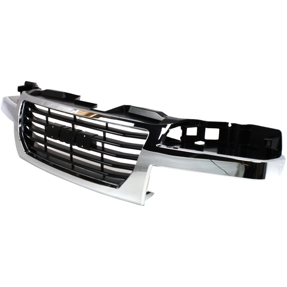 Grille For 2004-2012 GMC Canyon Chrome Shell w/ Black Insert Plastic