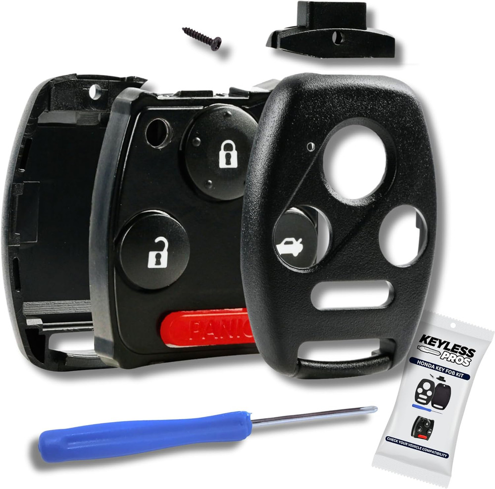 4-Btn Shell Kit & Gut Case, Keyless Entry Remote Key Fob Replacement, Fits 2003-