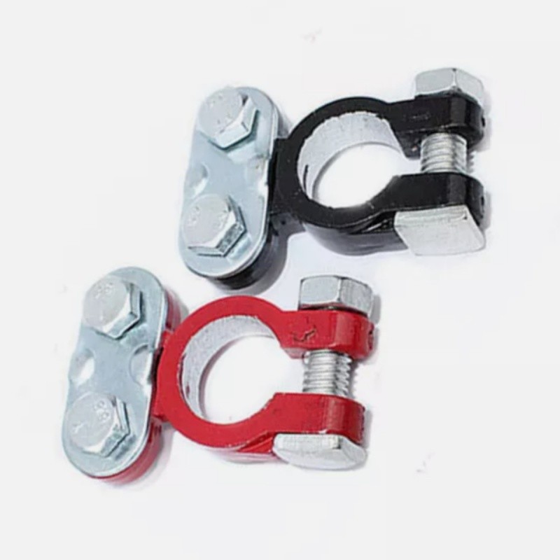2PCS Negative & Positive Car Battery Cable Terminals Top Post Connectors Clamp