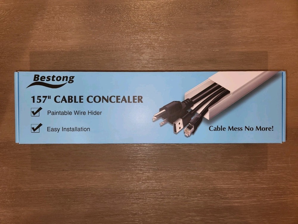 Bestong 157" Cable Concealer with Paintable Wire Holder