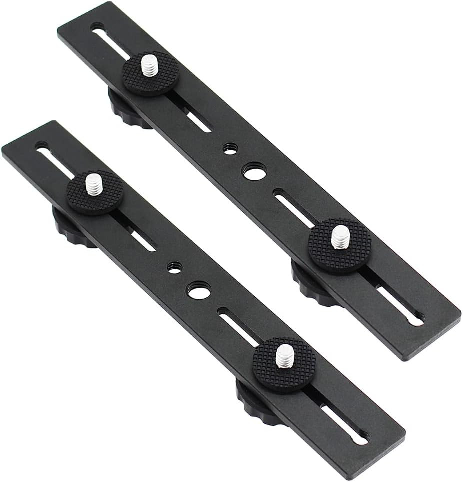 Dual Speedlite Tripod Mount Bracket,1/4" Dual Camera Mount Flash Extension Bar,8
