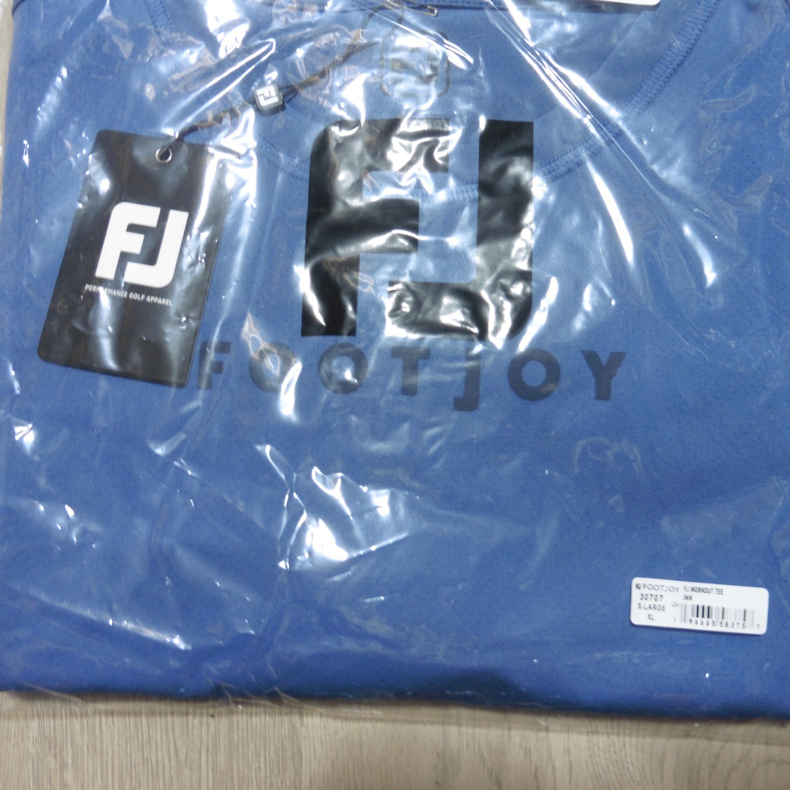 FOOTJOY Mens XL T SHIRT TRAINING WORKOUT GOLF POLYESTER GREY BLUE GREEN