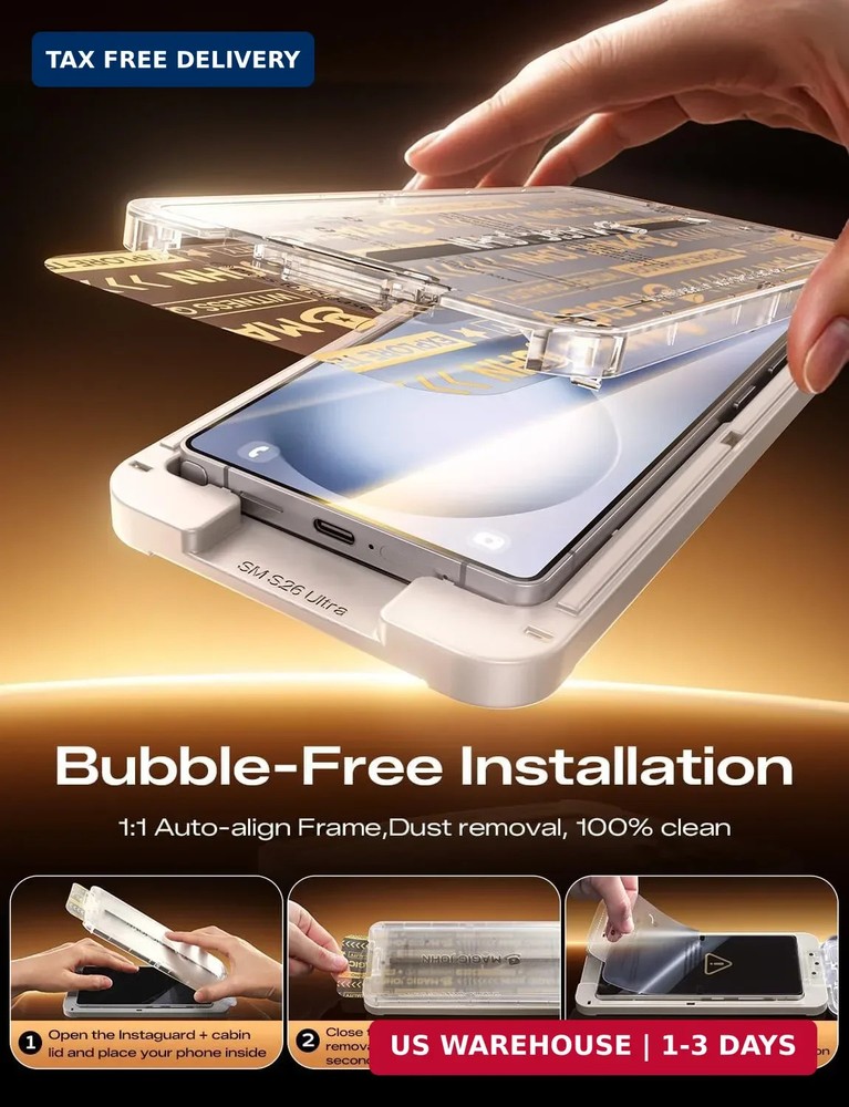 MAGIC JOHN 2PACK 3rd Gen for Samsung Galaxy S26 Ultra Screen Protector, One-Pull