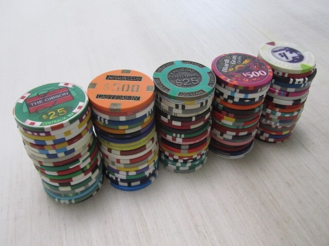 100 Casino Gaming Poker Chip Lot Las Vegas $1 New & Used Chipco Paulson Clay