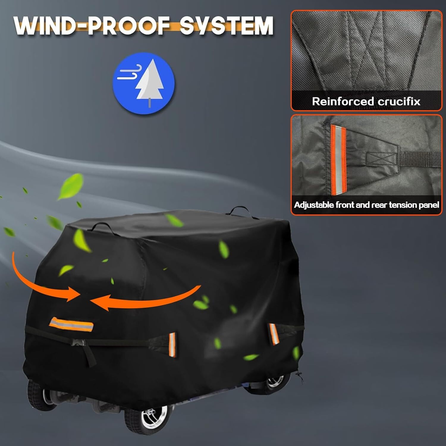 Mobility Scooter Cover 600D All-Weather Protection - 77" x 29" x 47"