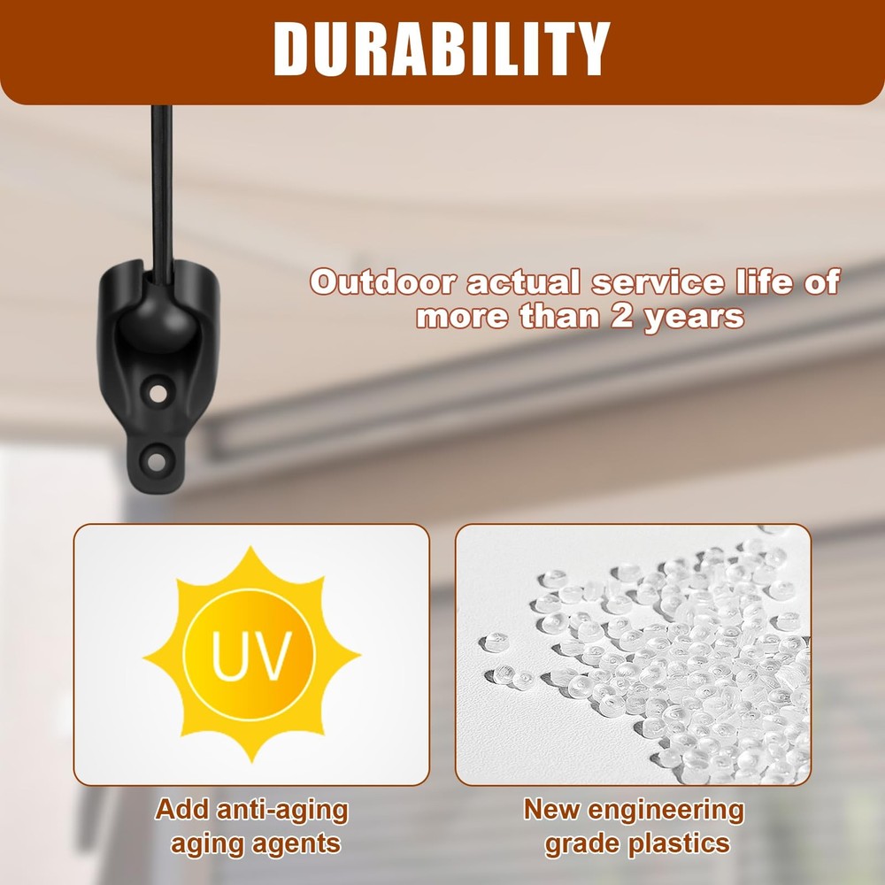 Coolaroo Replacement Part Roller Shade Hardware Bungee Kit and End Cap Tie Do...