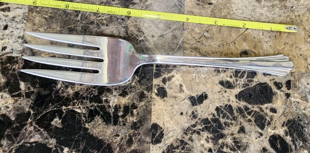 AMERICAN SILVER CO c1929- TALISMAN SILVERPLATED MEAT SERVING FORK 🍠 🥩