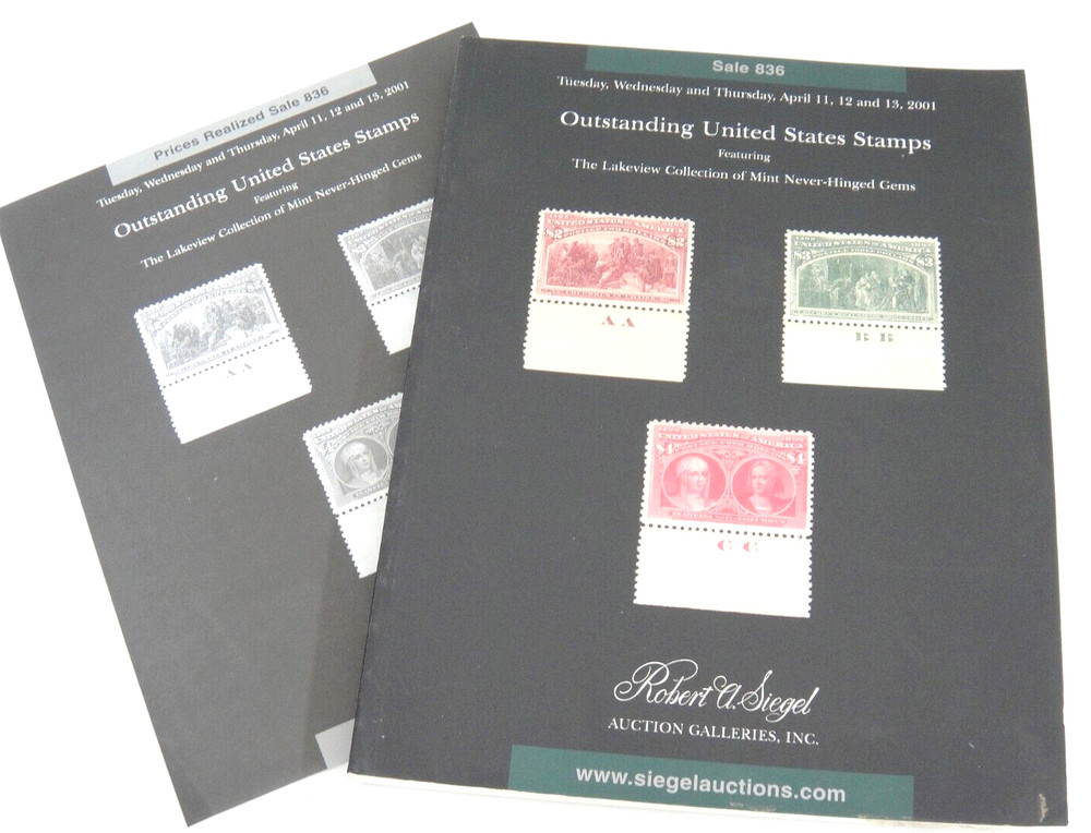 Siegel Auction Catalog w Prices Realized Lakeview Collection MNH Stamps 2001