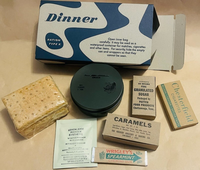 Complete Edible Late War Morale K Ration -Your Choice Breakfast Dinner or Supper