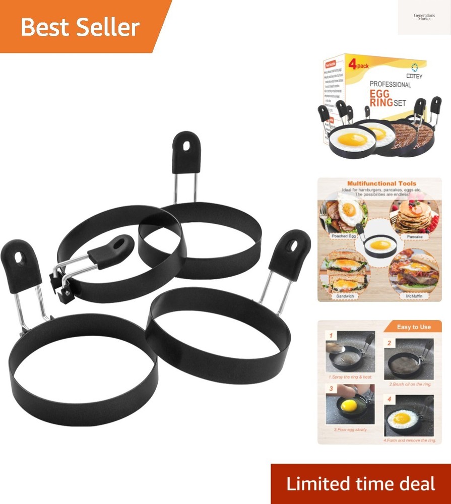Multi-Functional 3.5" Egg Rings Set for Perfectly Shaped Breakfast Delights
