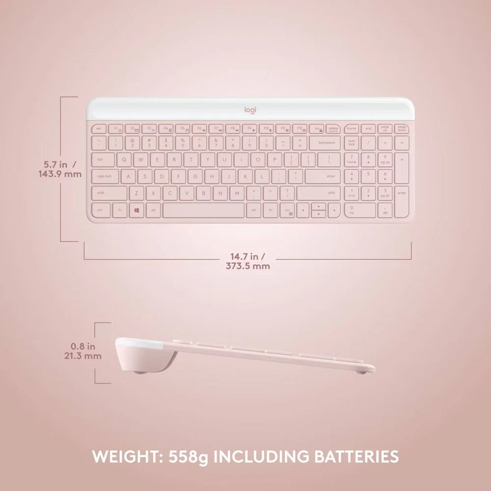Logitech MK470 Keyboard - Pink