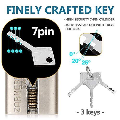 Keyed Padlock-Stainless Steel Shackle, 1-Pack, Rust-proof & strong durability