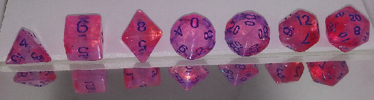 Chesire Pinkish Dice Set RPG D&D
