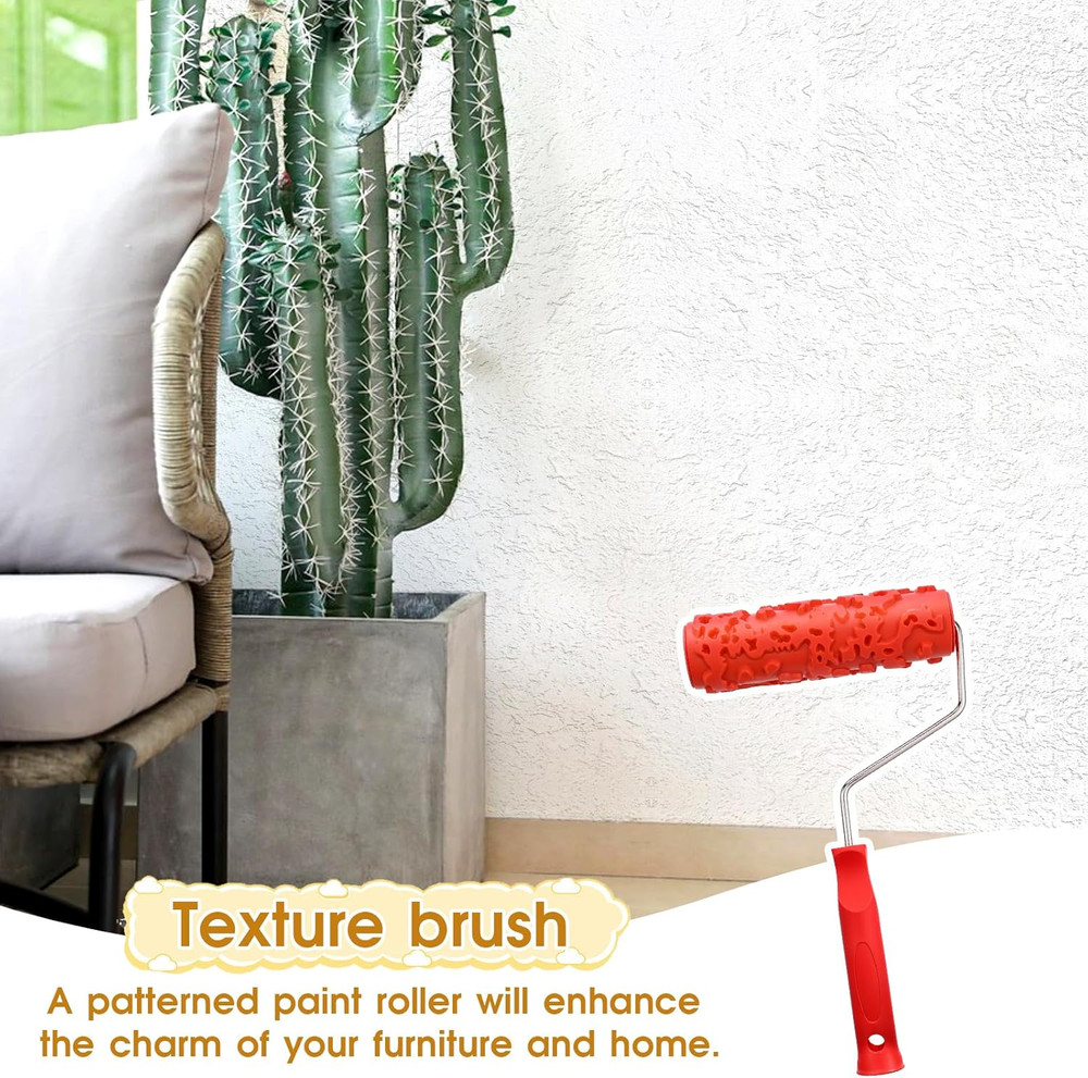2 Pcs Texture Roller 7'' Drywall Texture Roller Decoration Textured Paint Roller