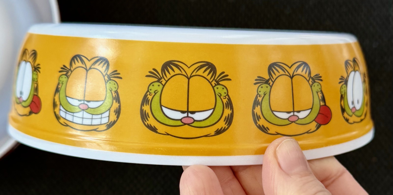 Garfield Cat Food Bowls - Set of 2 - Plastic - NEW