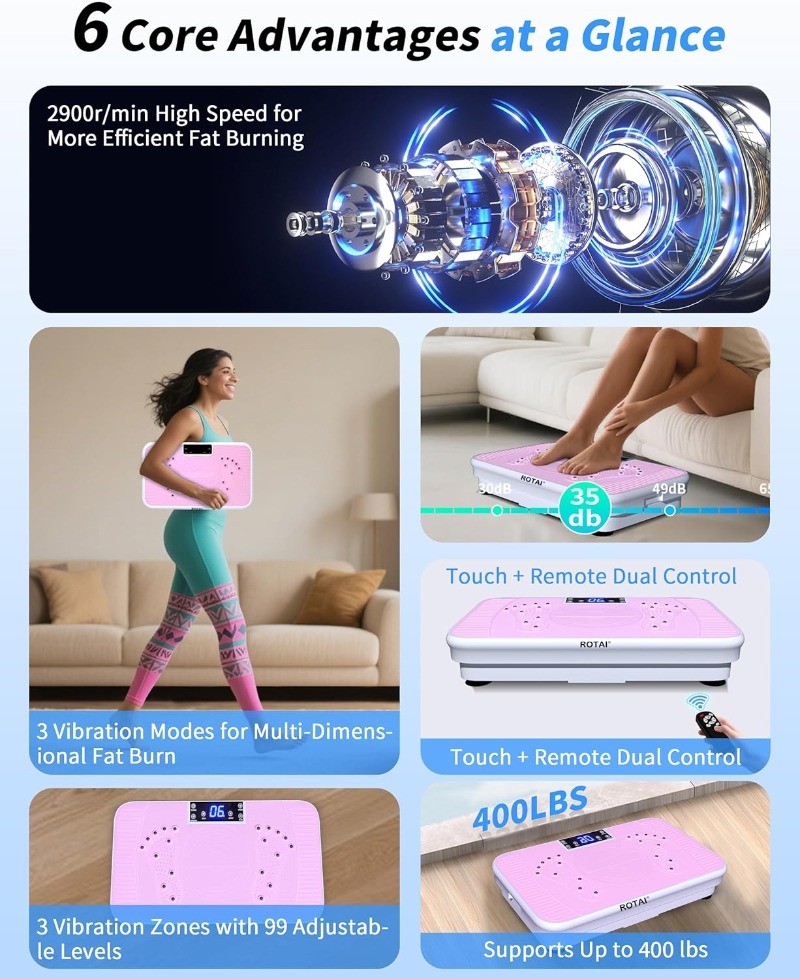 Shake Plate Vibration Exercise Machine for Lymphatic Drainage Massager
