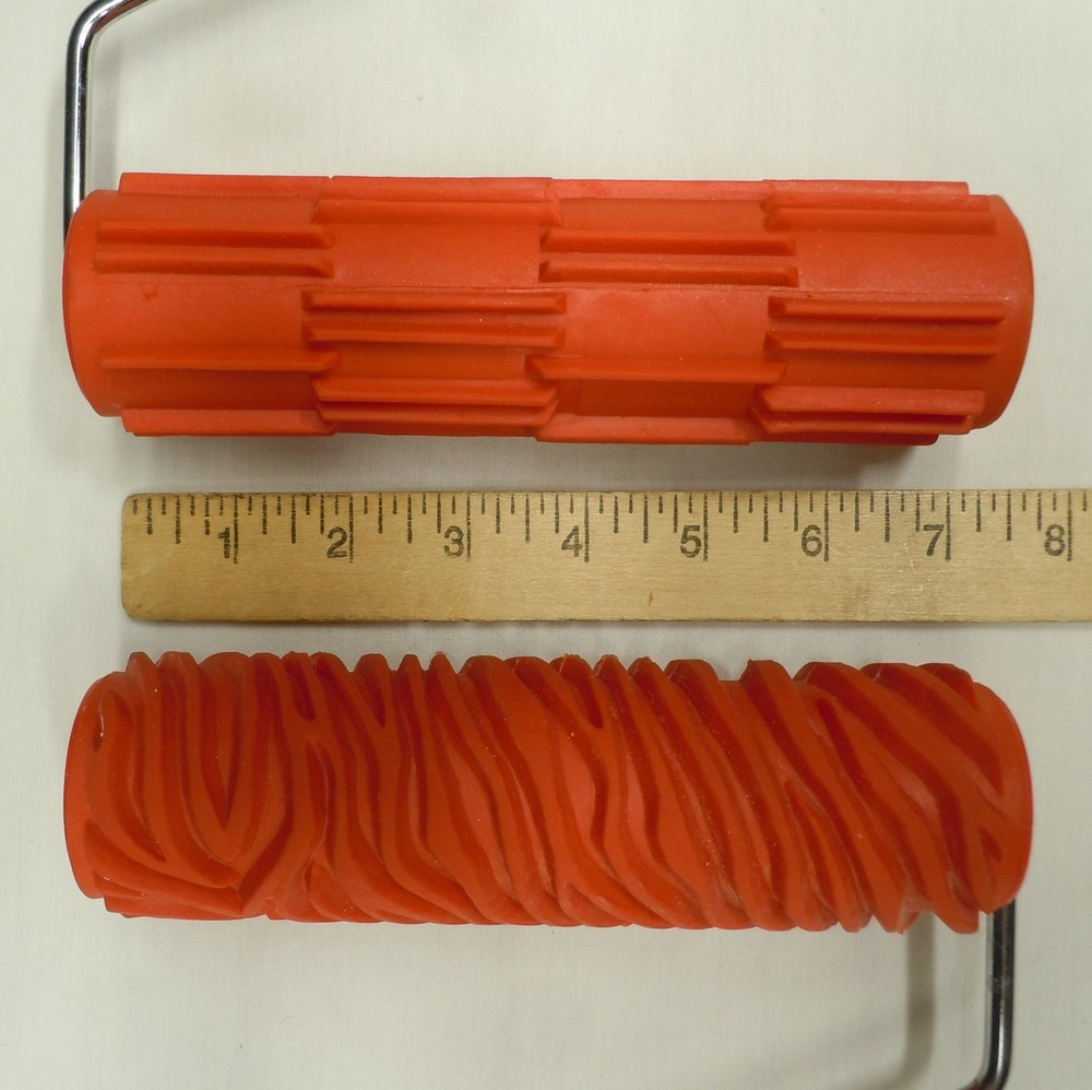 3 Patterned 7" Paint Roller Decorative Embossed Texture Wall Tool Lot