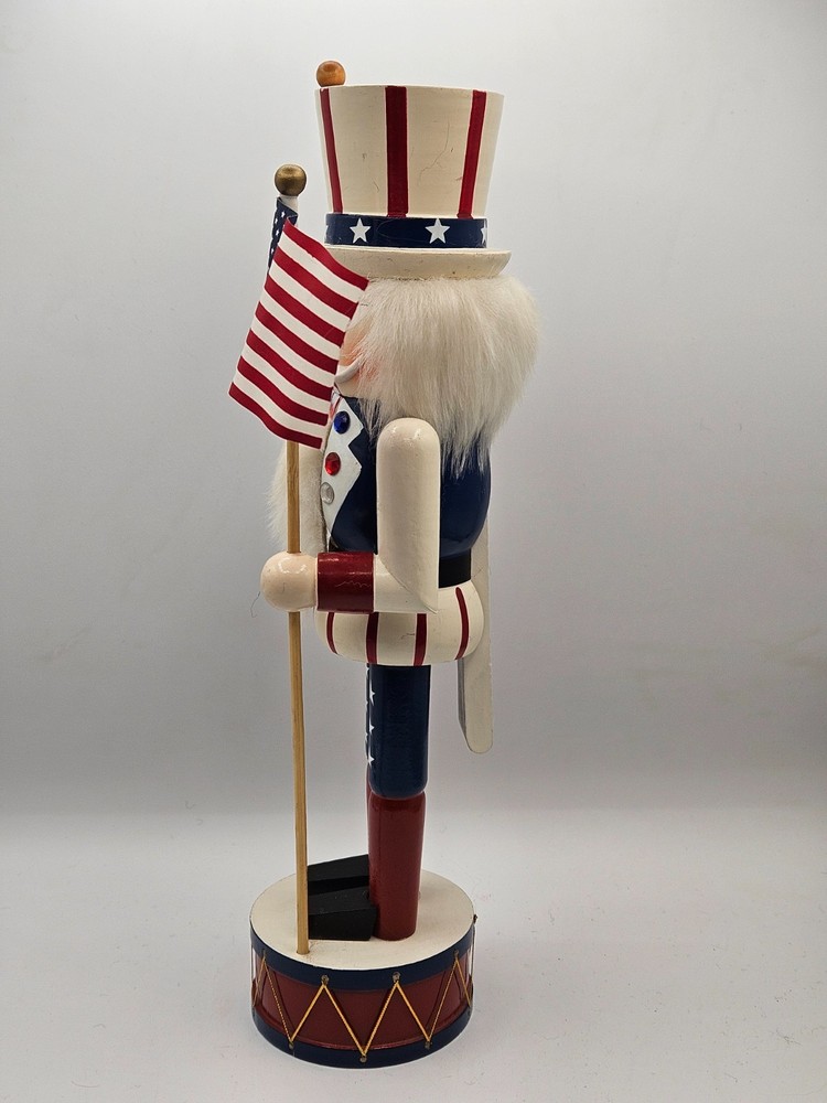 Vintage Decorative Nutcracker Red White & Blue Uncle Sam Patriotic Nutcracker
