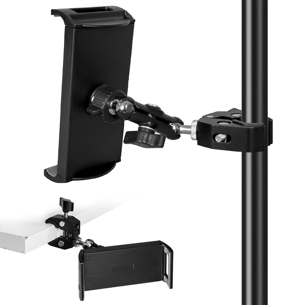 Microphone Stand Tablet Holder Bike Treadmill Mount for 4.7-12.9" iPad iPhone