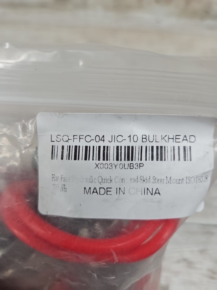 Flat Face Hydraulic Quick Connect Coupler, #10 JIC Bulkhead Skid Steer Mount