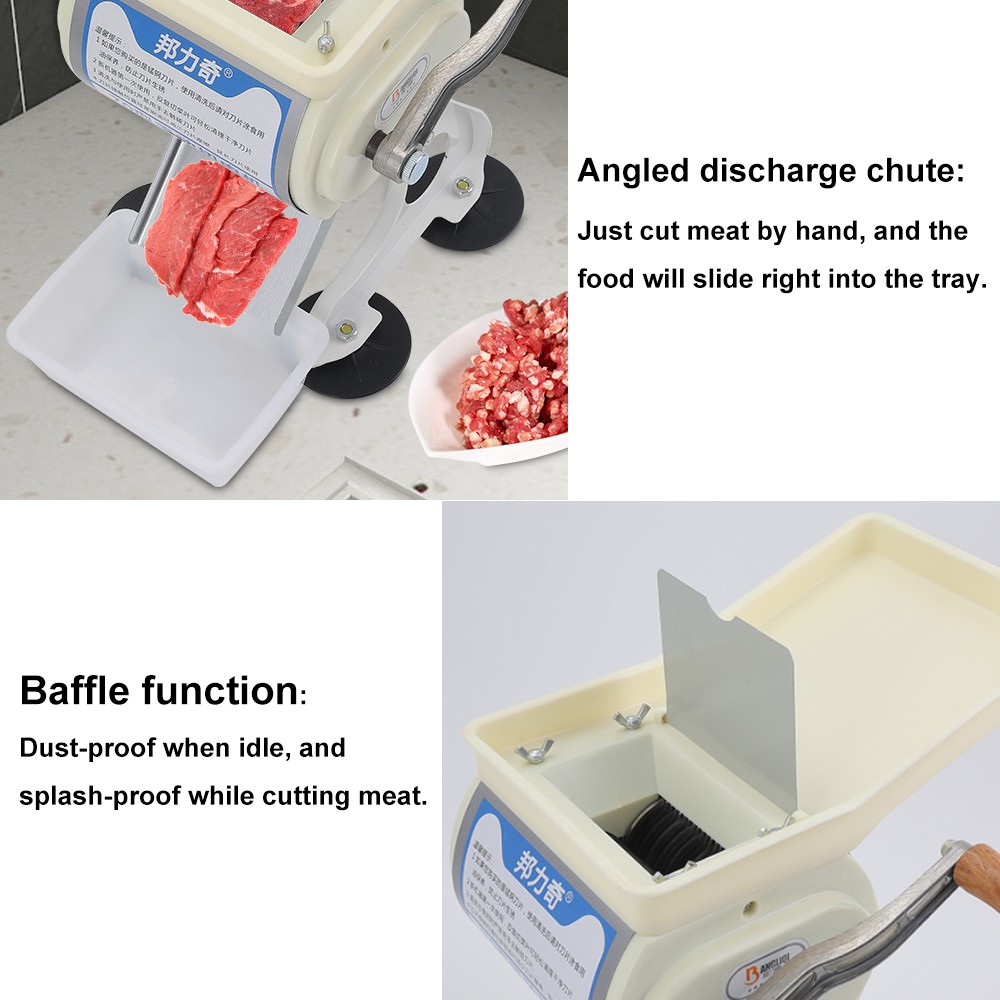 Fresh Meat Cutting Machine Stainless Steel Manual Meat Cutter Slicer 3.5mm Blade