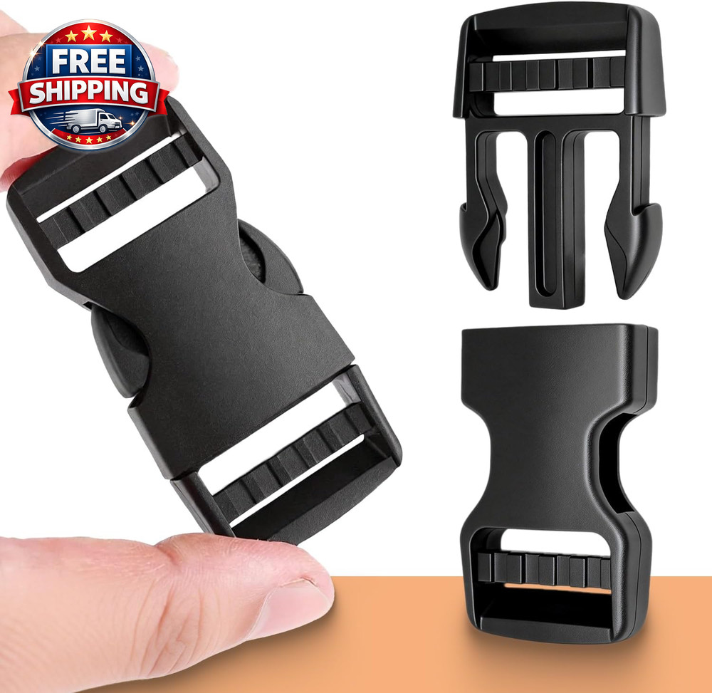 6 Pack 1" Quick Release Plastic Buckles for Backpack Straps & Webbing